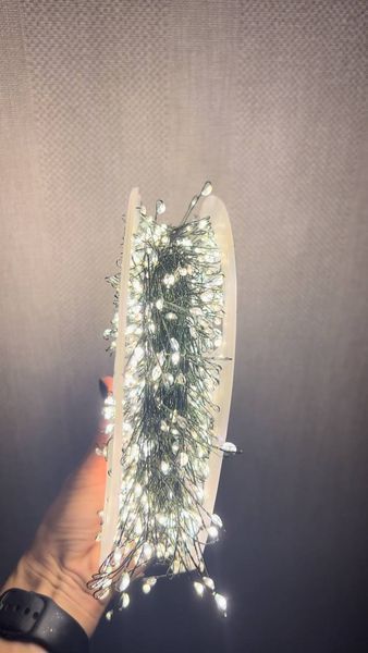 Гірлянда "Мішура" на зеленому проводі від USB теплий білий  5-5MZU фото