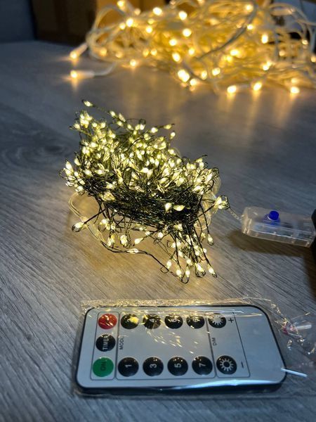 Гірлянда "Мішура" на зеленому проводі від USB теплий білий  5-5MZU фото